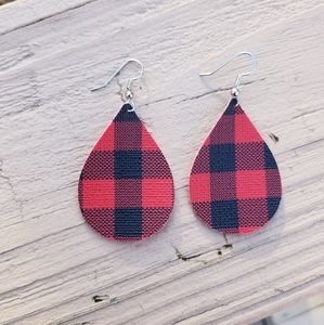 Buffalo Plaid Teardrop Earrings